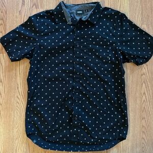 Vans Black Casual Button Down Shirt with Stylish Pattern